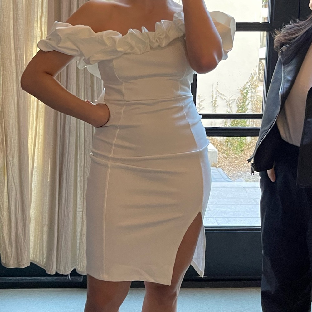 MIDI WHITE DRESS - Picture 5 of 6